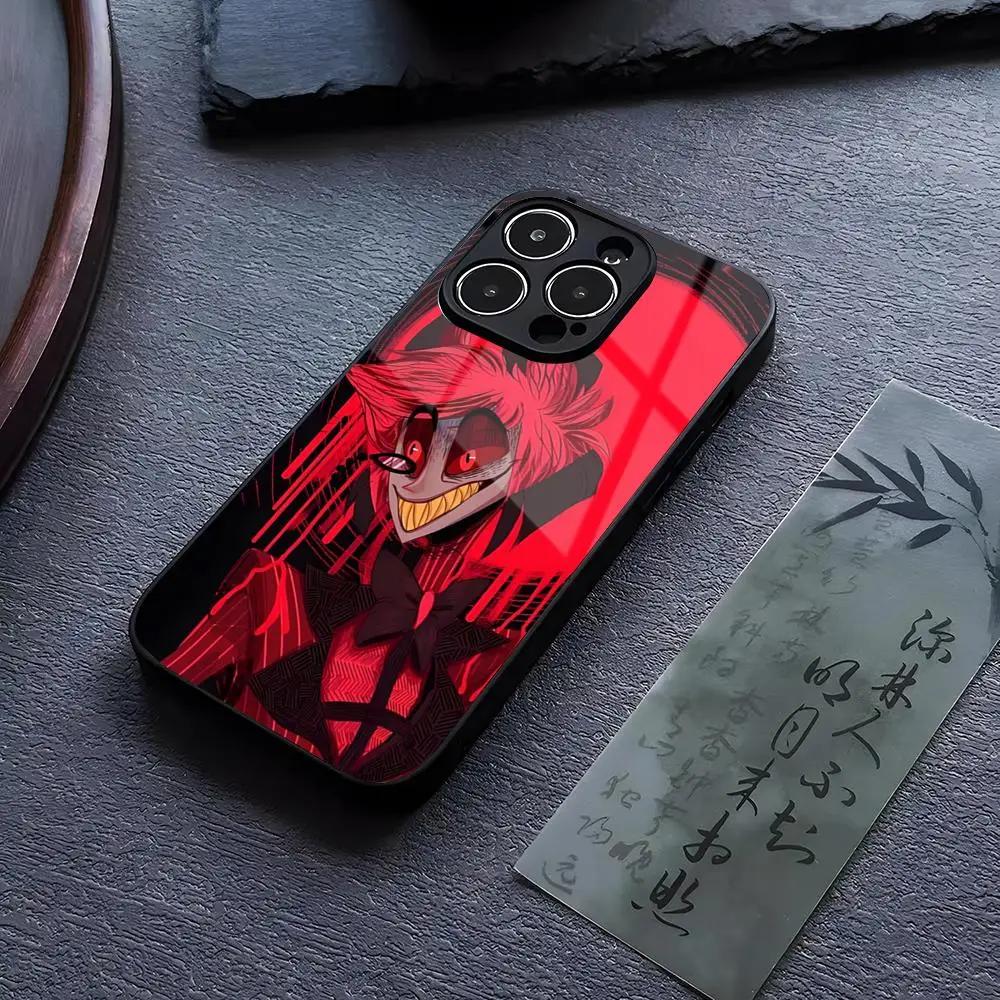 HazbinS H-Hotels AlastorS Phone Case Tempered Glass For iPhone 13 14 12 15 11 Pro XS Max Plus Mini X XR 8 7 6s SE202
